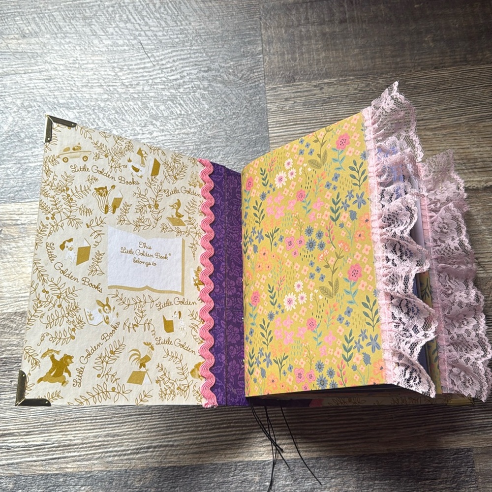 Disney Tangled Little Golden Book Junk Journal Rapunzel Handmade Gift - Picture 3 of 17